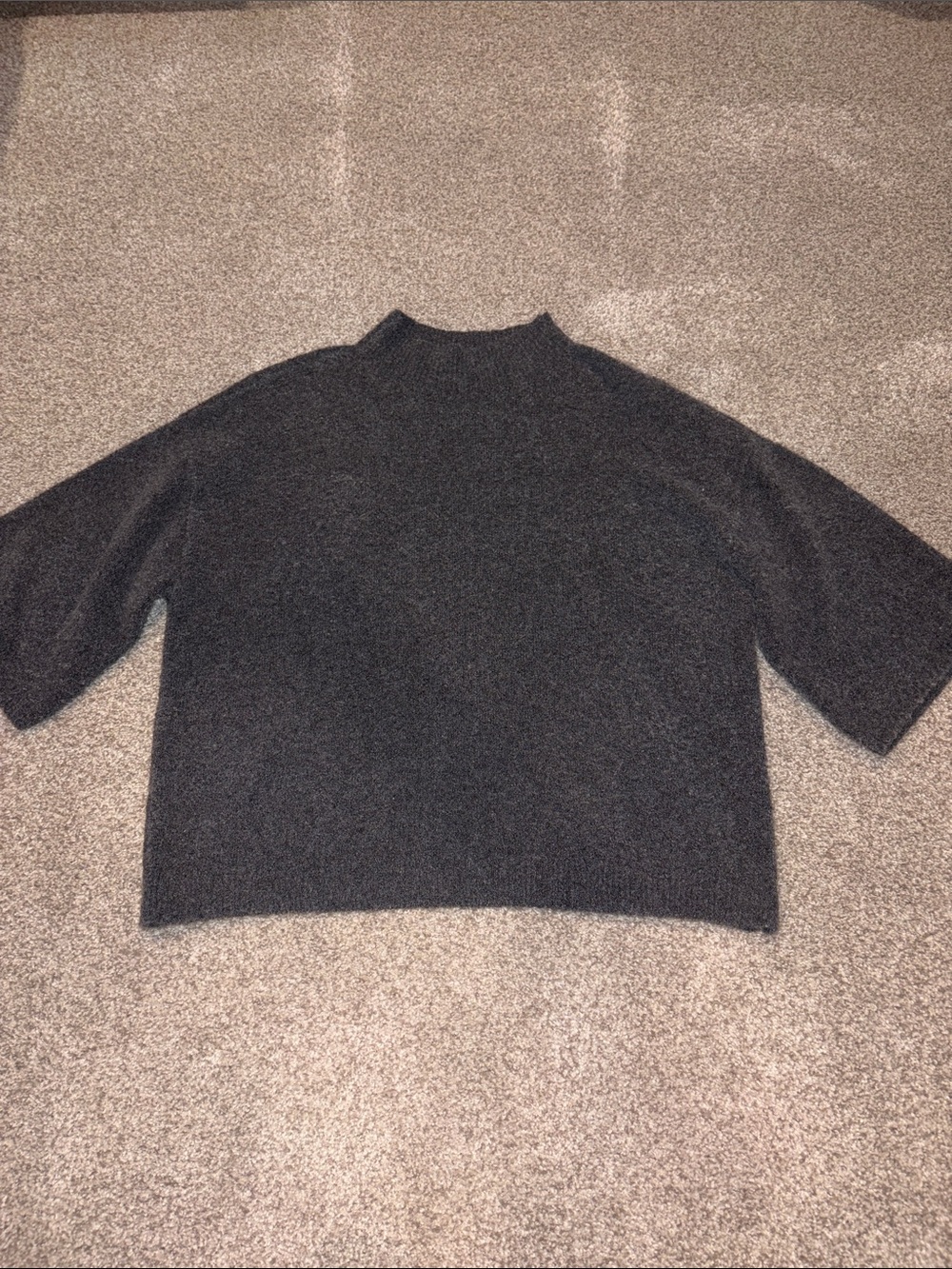 Abercrombie & Fitch Black Mock Neck Cropped Sweater
